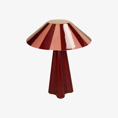 Rockett St George Deep Red Stripe Table Lamp