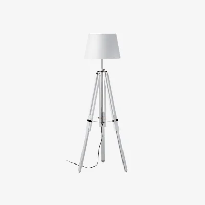 The Range Jasper White Wood Floor Lamp with EU Plug - White