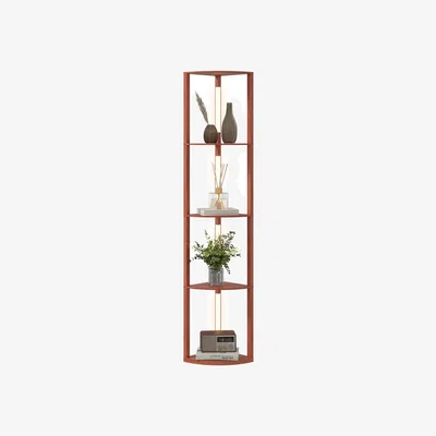 The Range Dimming LED Floor Lamp with Shelves for Bedroom - Oak