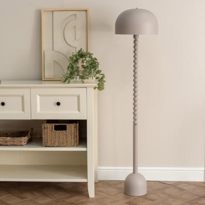 The Range Clement Grey Pebble Abstract Floor Lamp With Metal Dome Lampshade - Grey