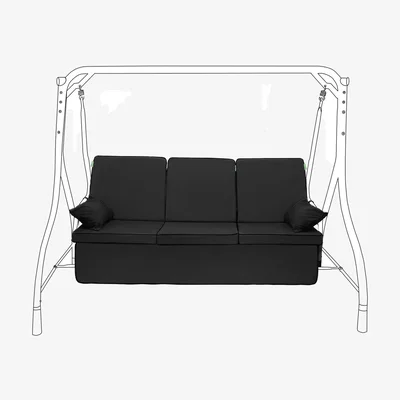 The Range Garden Swing Seat Cushion Outdoor Hammock - Black / 3