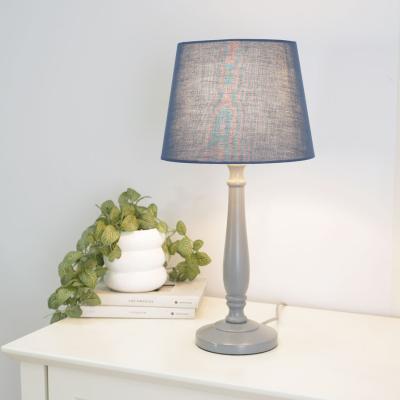 The Range Victoria Grey Table Lamp Tapered Shade - Blue / Including Bulb