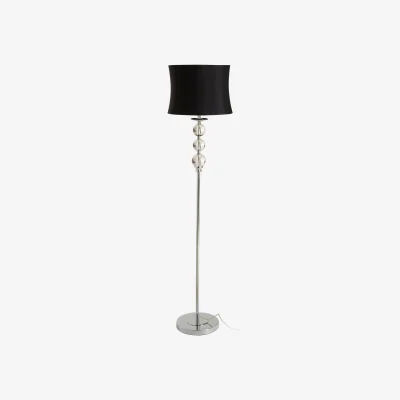 The Range Hariot Chrome Finish with Black Shade Floor Lamp - Black