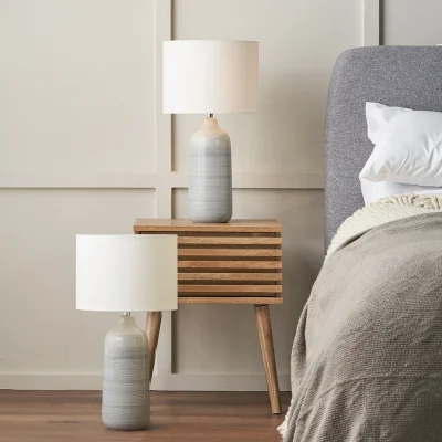 The Range Set of 2 Venus Ombre Ceramic Table Lamps - Grey