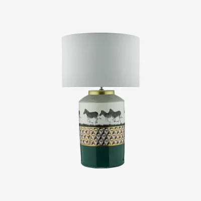 The Range Callie Ceramic Table Lamp Green Gold Zebra