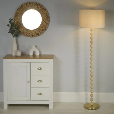 The Range Oakline Bobbin Floor Lamp - Brown