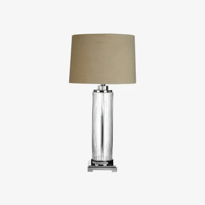 The Range Alona Table Lamp With Stone Linen Shade - Brown