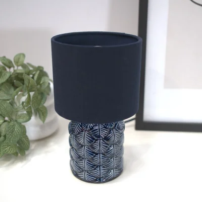 The Range Pair of Priyah Table Lamp - Navy / Bulbs Included