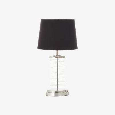 The Range Zola Glass Cylinder Table Lamp - Black