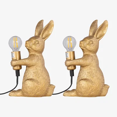 The Range Set Of 2 Hop Table Lamps - Gold Resin