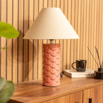 The Range Athena Ceramic Shell Table Lamp - Coral