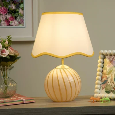 The Range Yellow Striped Glass Table Lamp - Yellow