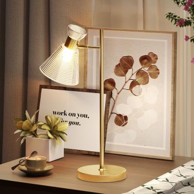 The Range HOMCOM Modern Bedside Lamp with Adjustable Head - Gold Tone