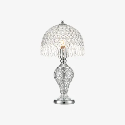 The Range Umbrella Crystal Bedroom Table Lamp Polished Table Lamp - Silver