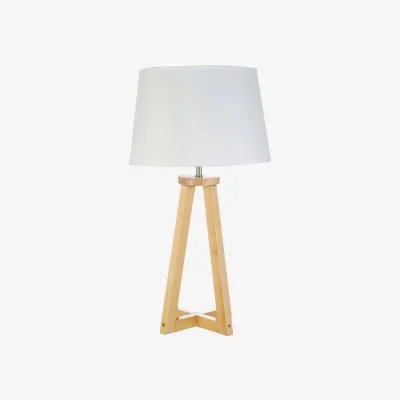 The Range Brett Pine Wood Table Lamp - White