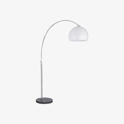 The Range Arcs Floor Lamp Chrome Black Marble Base and White Shade - Chrome