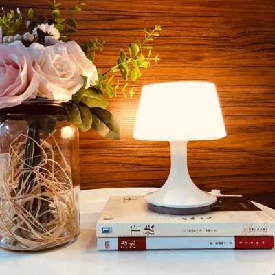 The Range White Table Lamp with Remote and 10 Brightness Modes - White