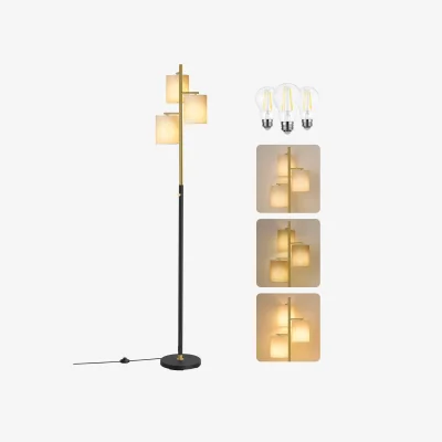 The Range Adjustable Matte Black Floor Lamp, 3-Color LED - Black