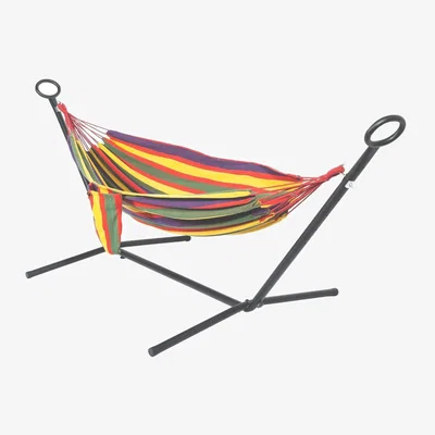 The Range Double Hammock with Steel Hammock Stand and Carry Bag Included - Purple