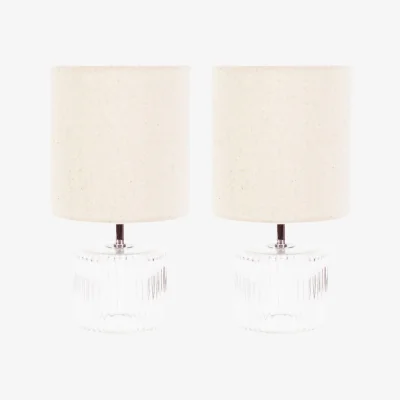 The Range Betty Pair Glass Table Lamps - Natural / Without Bulbs