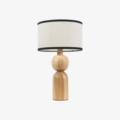 The Range Azalea Wooden Table Lamp with Drum Shade - Black