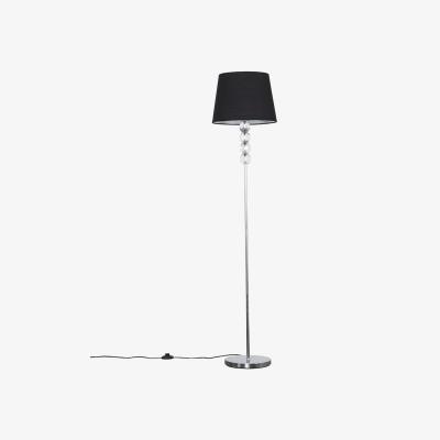 The Range Eleanor Silver Floor Lamp Large Black Tapered Shade - Silver