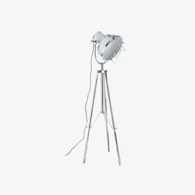 The Range Industrial Revolution Tripod White Floor Lamp - Silver