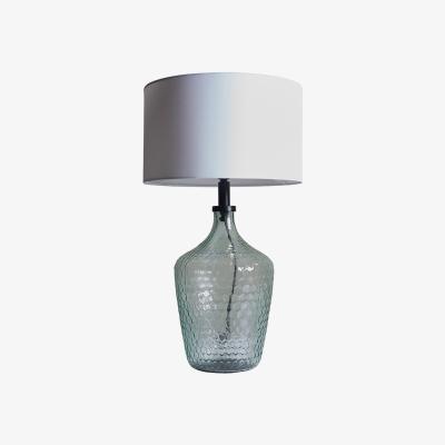 The Range Silvio Clear Table Lamp With Large White Drum Shade - Clear