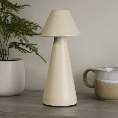 The Range Rechargeable Cream Cone Table Lamp - Cream