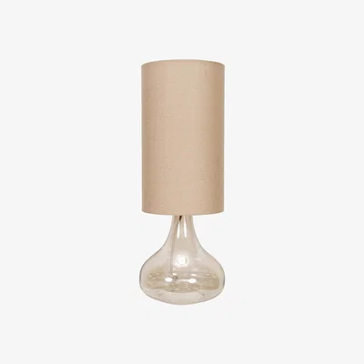 The Range Sylvie Squat Base Glass Table Lamp with Tall Shade - Amber
