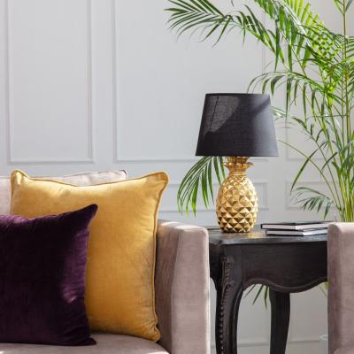 The Range Pineapple Table Lamp with Tapered Lampshade - Gold