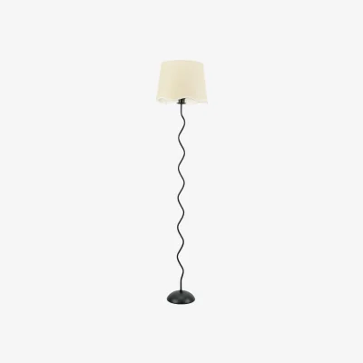 The Range Wiggle Floor Lamp with Scallop Trim Shade - White / Without Bulb