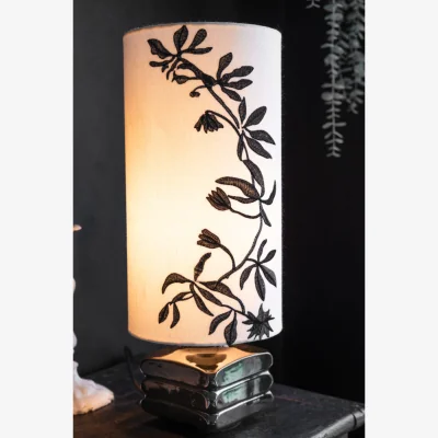 Rockett St George Black & White Floral Silhouette Table Lamp