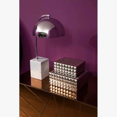 The Range Murdoch Table Lamp With Chrome Shade - Silver