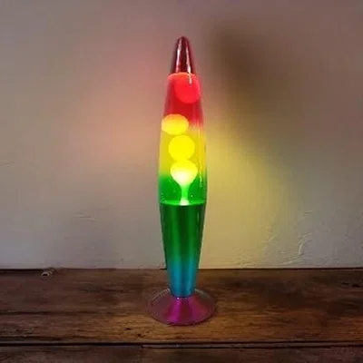 The Range Rainbow Magic 16 Inch Lamp Aluminium  Colour Motion Wax and Liquid Light - Multi