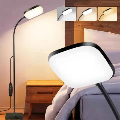 The Range 18W LED Floor Lamp with Touch and Adjustable Light - black
