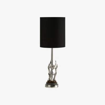 The Range Antler Table Lamp with Marble Base - Black