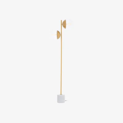 The Range Revive Two Light Gold Finish Floor Lamp - Gold