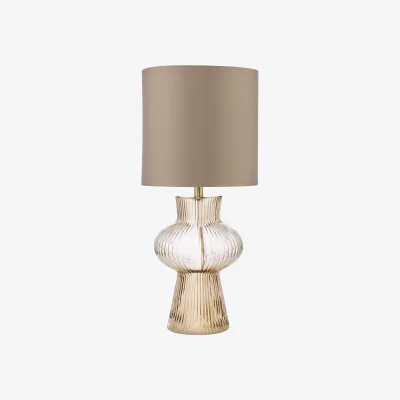 The Range Suelita Table Lamp Brown Ribbed Glass