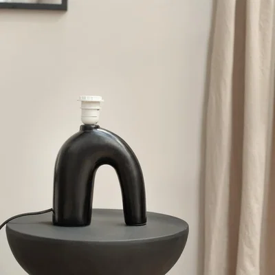 The Range Lia Abstract Arch Ceramic Table Lamp Base - Black
