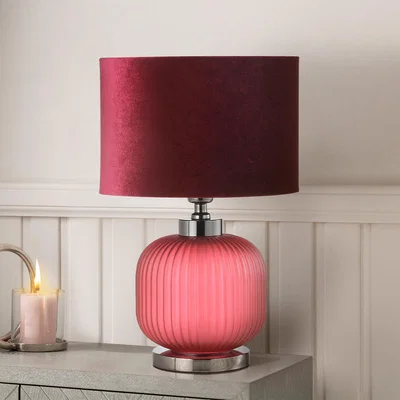 The Range Glass Bedside Buffet Lamp for Bedroom - Purple / Glass Velvet / 60WW / 2.5kg