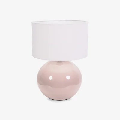 The Range Bosco Stone Table Lamp Drum Shade - White / Bulb Not Included