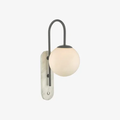 The Range Deuce Bathroom Wall Light Marble Opal Glass