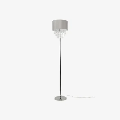 The Range Lulu Grey Floor Lamp With Acrylic Jewel Bead Droplets - Grey