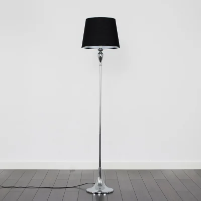 The Range Faulkner Floor Lamp with Tapered Shade - Chrome