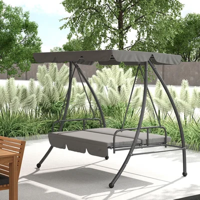 The Range Outsunny 3 Seater Garden Hammock Bed  - Light Grey