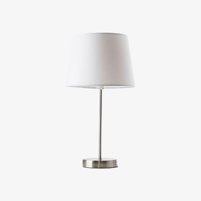 The Range Modern Floor Lamp In Satin Metal Finish With White Drum Shade - Silver