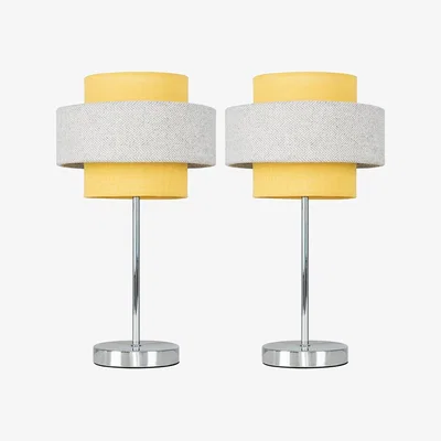 The Range Weaver Touch Table Lamps - Set of 2 - Mustard