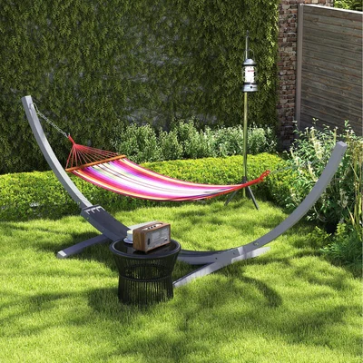 The Range Outsunny 3(m) Wooden Hammock Stand - Grey