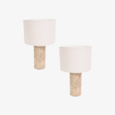 The Range Pair of Chloe Table Lamp - Natural / Bulbs Included